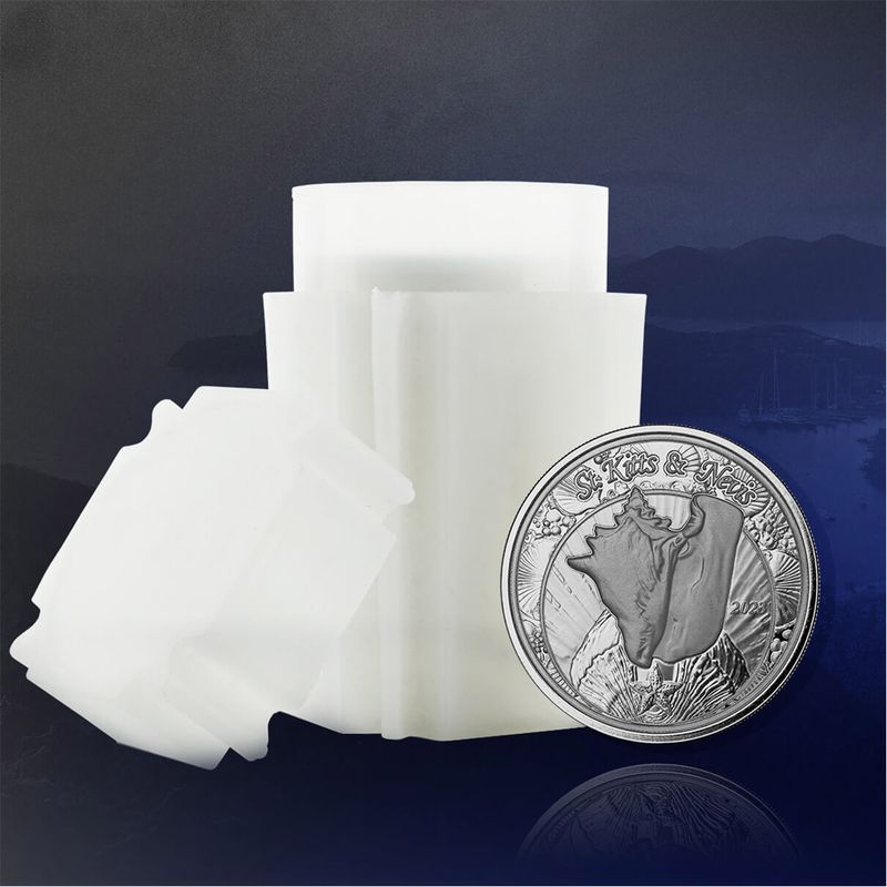 2023 Ec8 Scottsdale Mint St Kitts And Nevis Conch Shell 1 Troy Ounce 999 Fine Silver Proof Like Coin 06