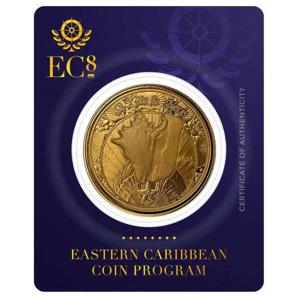2023 Ec8 Scottsdale Mint St Kitts And Nevis Conch Shell 1 Troy Ounce 9999 Fine Gold Proof Like Coin 01