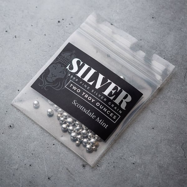 2024 Scottsdale Mint 2 Troy Ounce 9999 Fine Silver Casting Grain Shot Bag 03