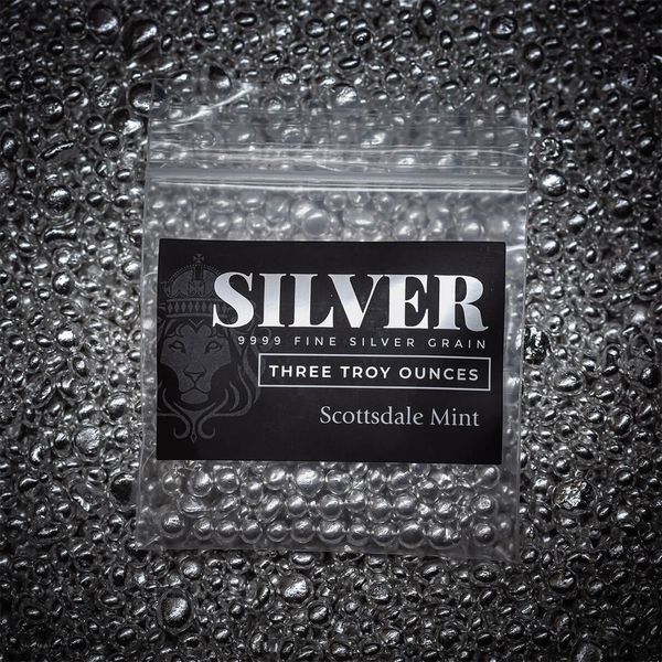 2024 Scottsdale Mint 3 Troy Ounce 9999 Fine Silver Casting Grain Shot Bag 03