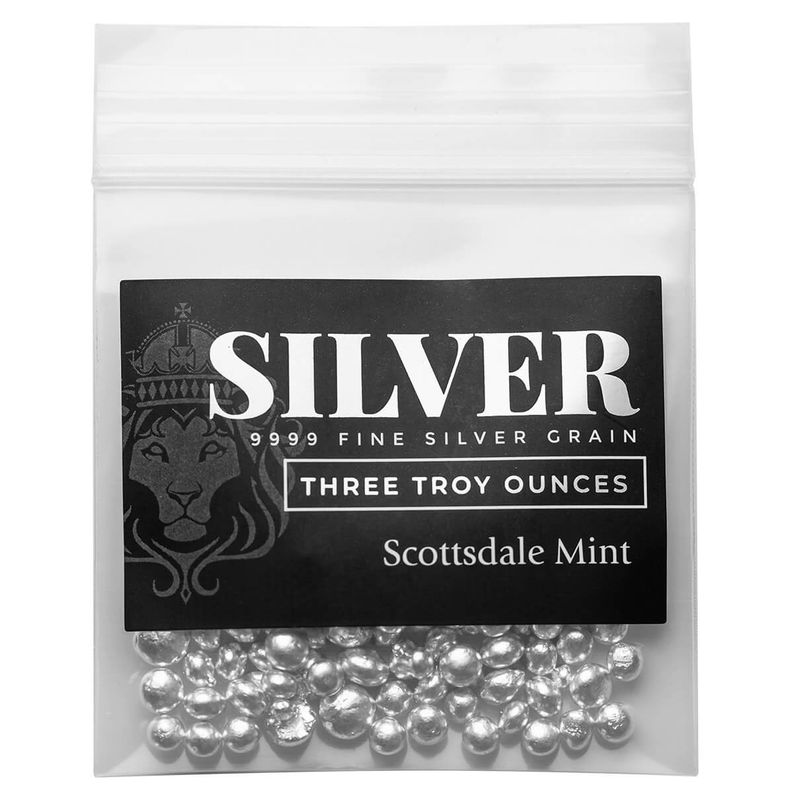 2024 Scottsdale Mint 3 Troy Ounce 9999 Fine Silver Casting Grain Shot Bag 07