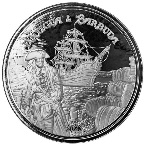 2023 Scottsdale Mint Ec8 Antigua & Barbuda Rumrunner Pirate 1 Troy Ounce 999 Fine Silver Proof Like Coin 07