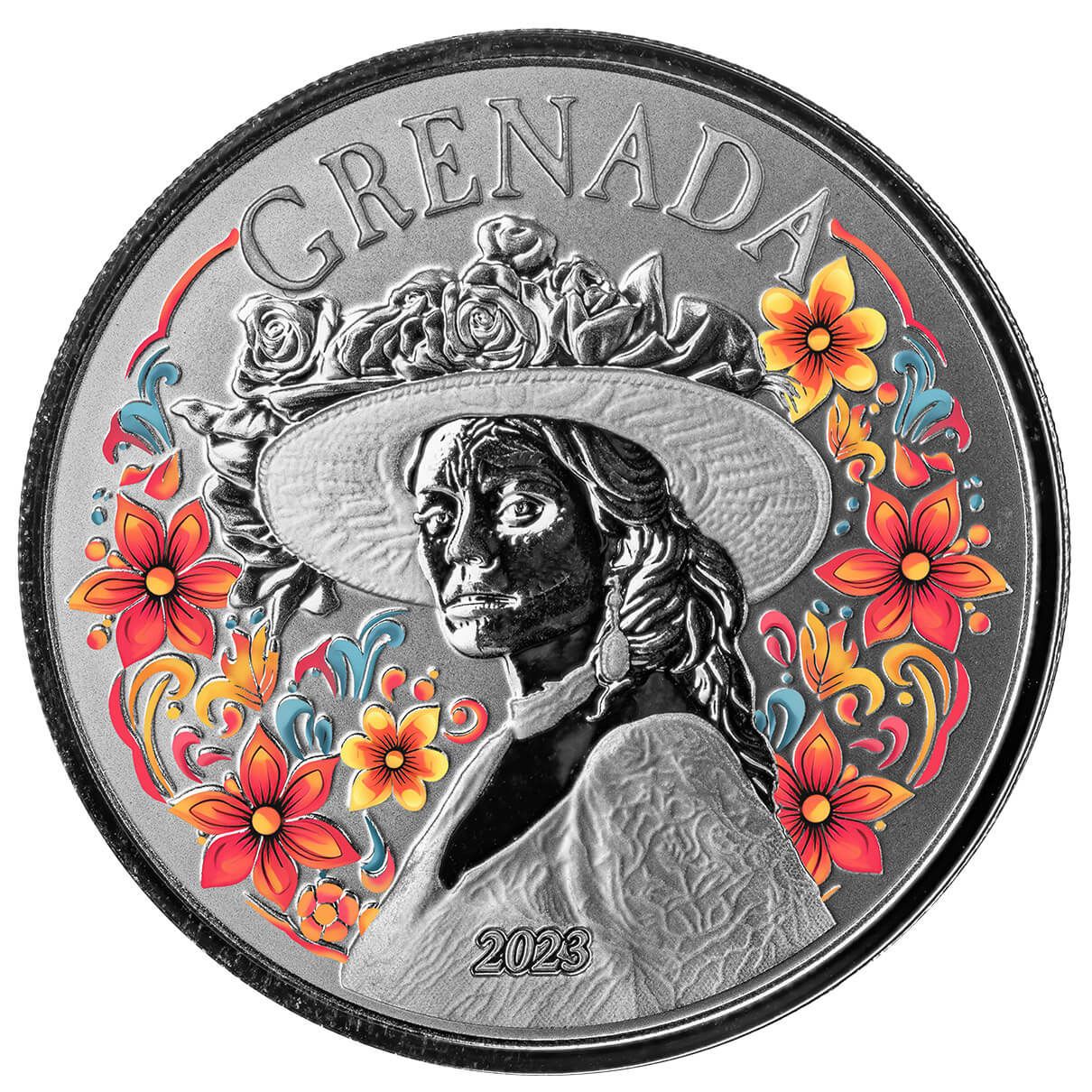 2023 Scottsdale Mint Ec8 Grenada La Diablesse 1 Troy Ounce 999 Fine Silver Color Proof Coin 06