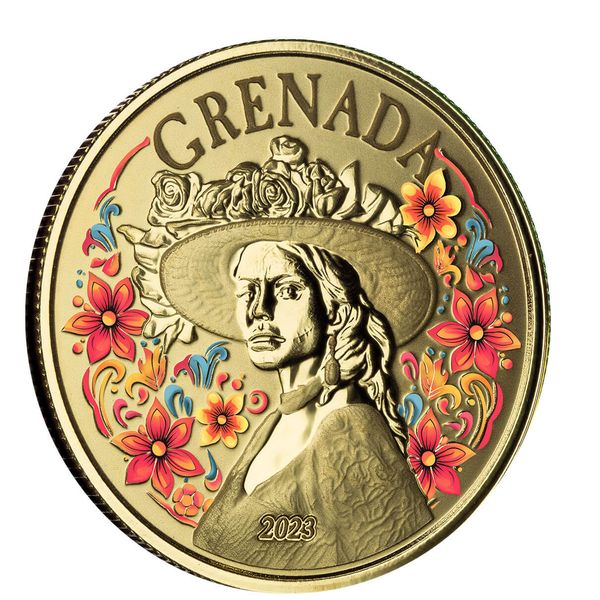 2023 Scottsdale Mint Ec8 Grenada La Diablesse 1 Troy Ounce 9999 Fine Gold Color Proof Coin 05