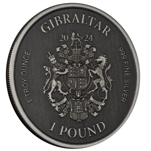 2024 Scottsdale Mint Gibraltar Lady Justice 1 Troy Ounce 999 Fine Silver Antique Coin 01