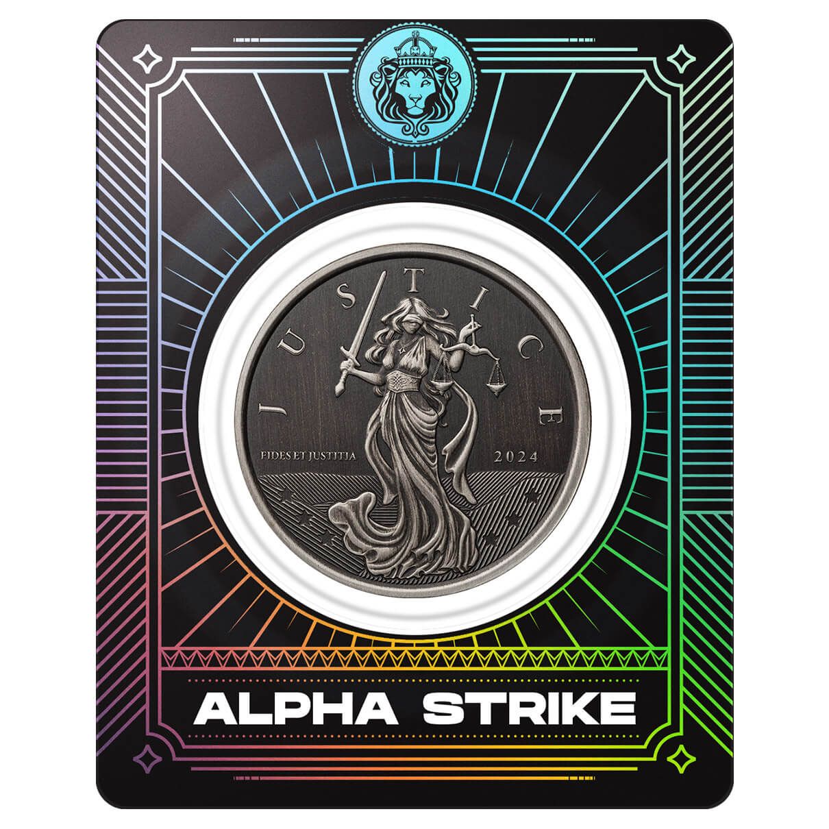 2024 Scottsdale Mint Gibraltar Lady Justice 1 Troy Ounce 999 Fine Silver Antique Coin 09 Alpha Strike