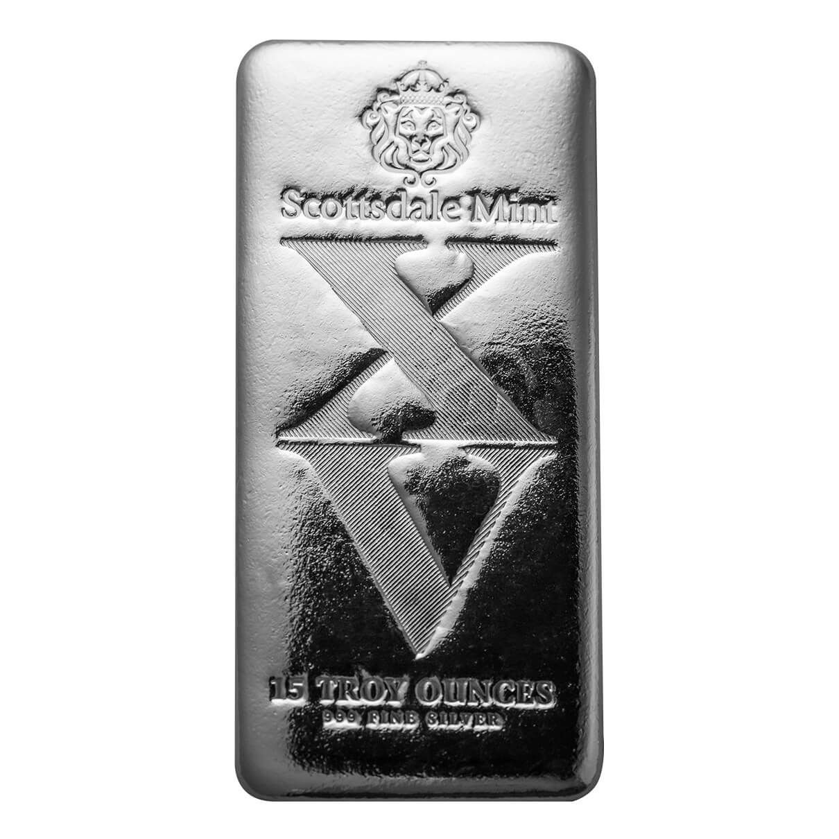 2024 Scottsdale Mint XV 15th Anniversary 15 Troy Ounce 999 Fine Silver Bar