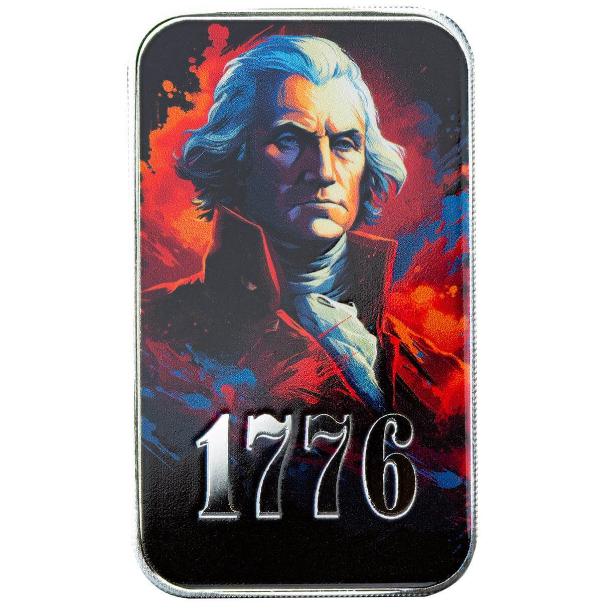 Scottsdale Mint 1776 Washington 1 Troy Oz 999 Silver Color Bar 06