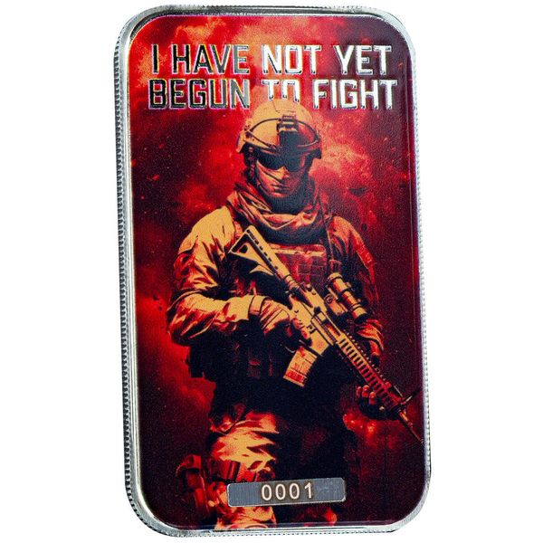 Scottsdale Mint I Have Not Yet Begun To Fight 1 Troy Oz 999 Silver Color Bar 09