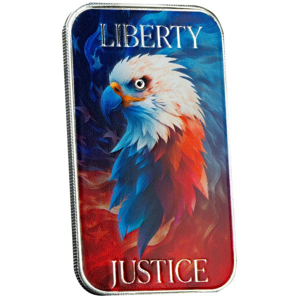 Scottsdale Mint Liberty And Justice Bald Eagle 1 Troy Oz 999 Silver Color Bar 05