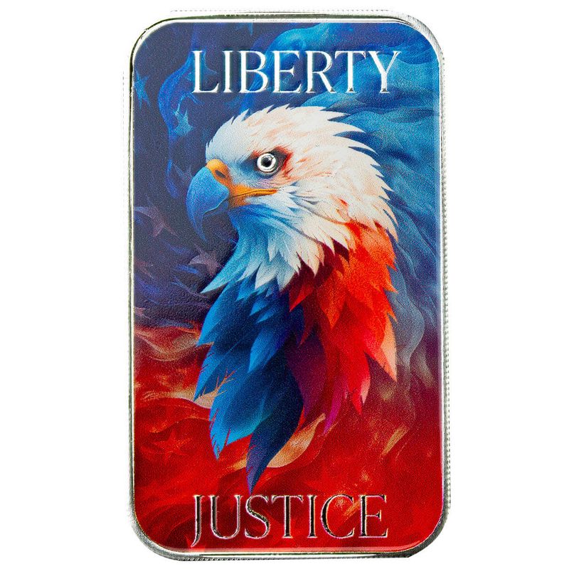 Scottsdale Mint Liberty And Justice Bald Eagle 1 Troy Oz 999 Silver Color Bar 06