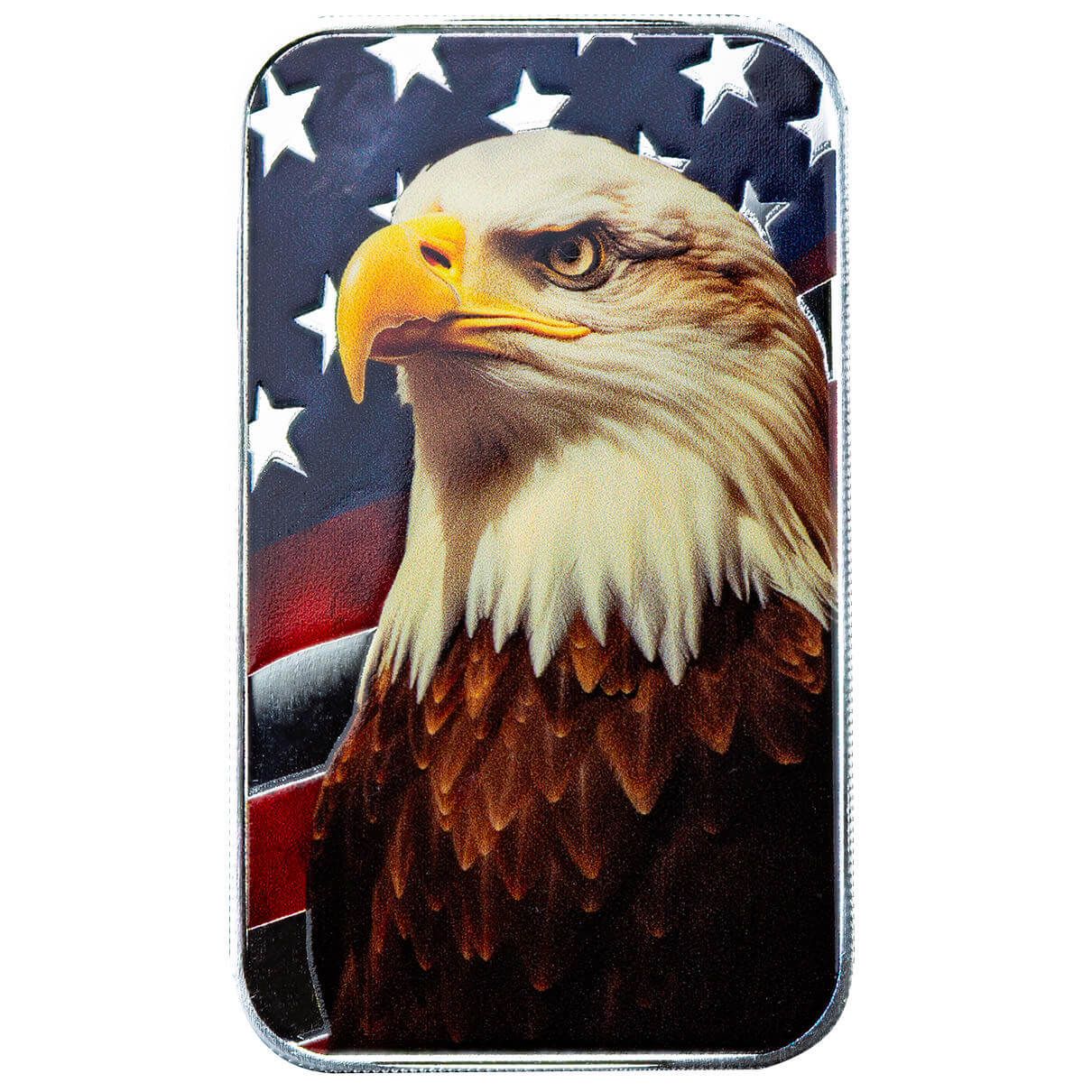 Scottsdale Mint Patriotic Bald Eagle 1 Troy Oz 999 Silver Color Bar 06