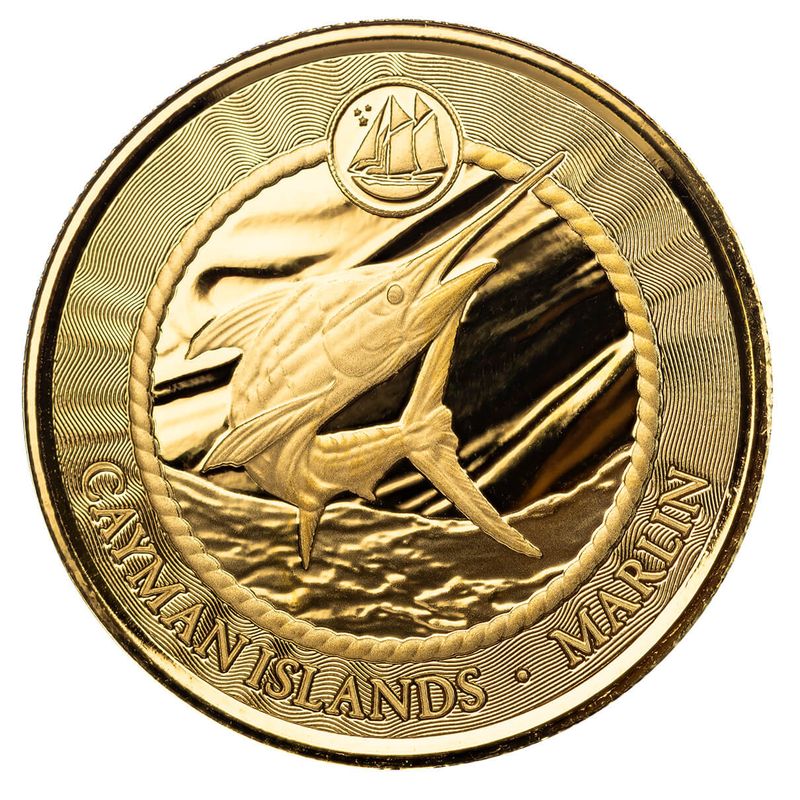2024 Scottsdale Mint Cayman Islands Monetary Authority Blue Marlin 1 Troy Ounce 9999 Fine Gold Proof Like Legal Tender Coin 04