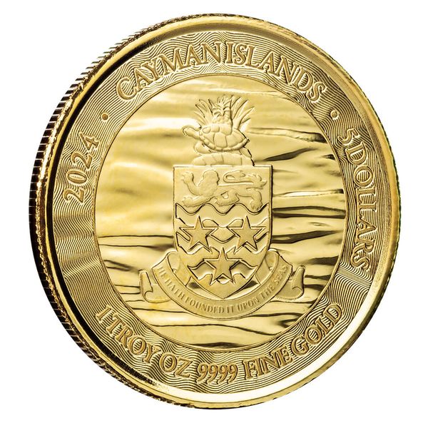 2024 Scottsdale Mint Cayman Islands Monetary Authority Loggerhead Turtle 1 Troy Ounce 9999 Fine Gold Proof Like Legal Tender Coin 01