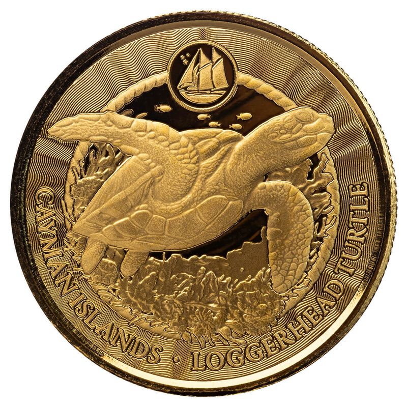 2024 Scottsdale Mint Cayman Islands Monetary Authority Loggerhead Turtle 1 Troy Ounce 9999 Fine Gold Proof Like Legal Tender Coin 04