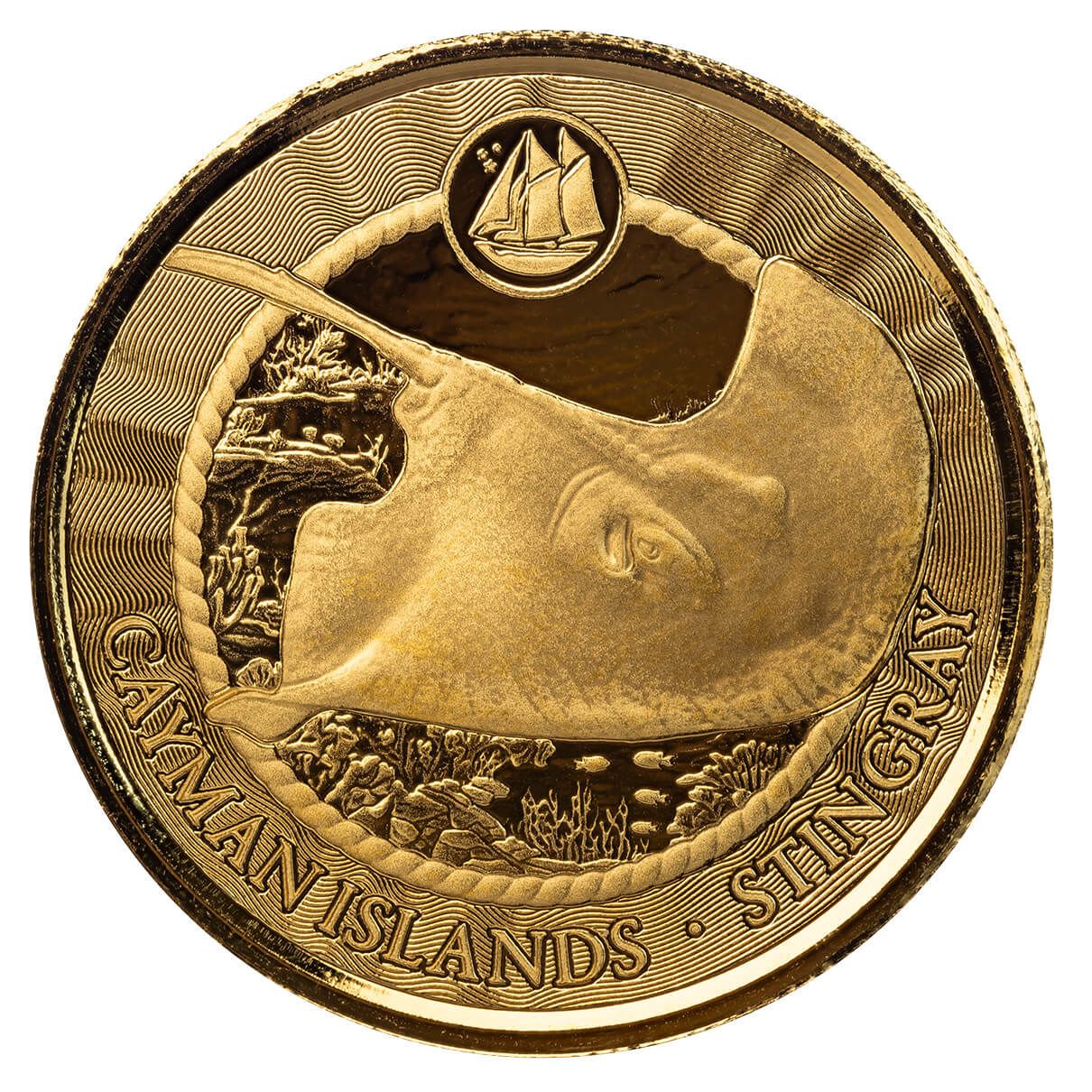 2024 Scottsdale Mint Cayman Islands Monetary Authority Stingray 1 Troy Ounce 9999 Fine Gold Proof Like Legal Tender Coin 04