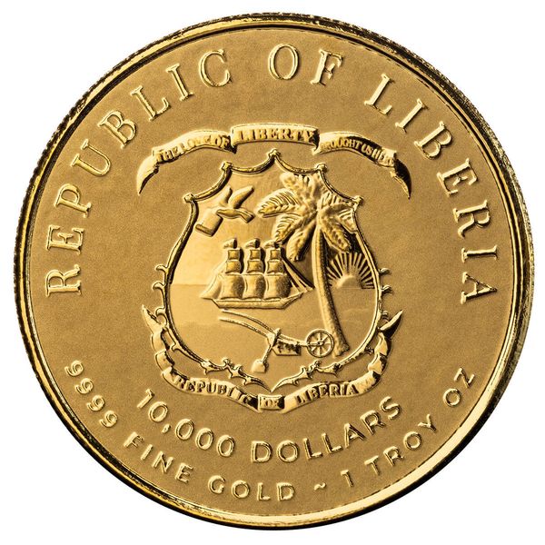 2024 Scottsdale Mint Liberia Commander Series Hernan Cortes 1 Troy Ounce 9999 Fine Gold Proof Like Legal Tender Coin 02
