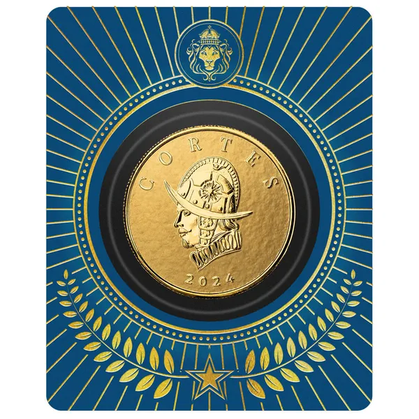 2024 Scottsdale Mint Liberia Commander Series Hernan Cortes 1 Troy Ounce 9999 Fine Gold Proof Like Legal Tender Coin 09