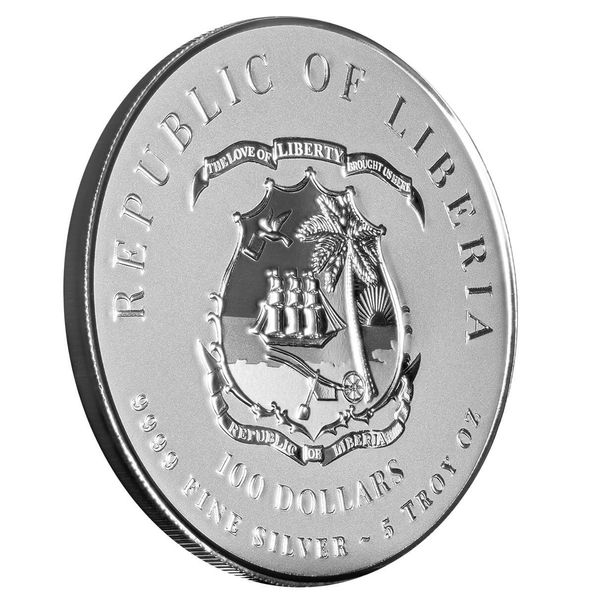 2024 Liberia Commander Series Hernan Cortes Bust 5 Troy Oz 9999 Silver Legal Tender Coin