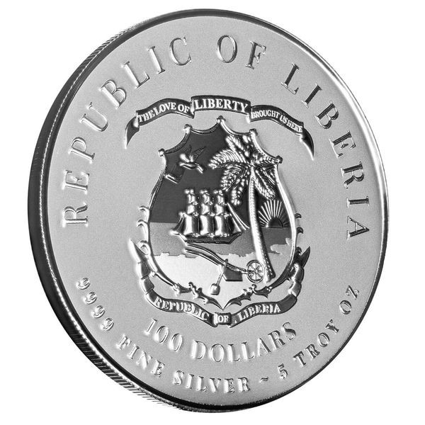 2024 Liberia Commander Series Hernan Cortes Bust 5 Troy Oz 9999 Silver Legal Tender Coin