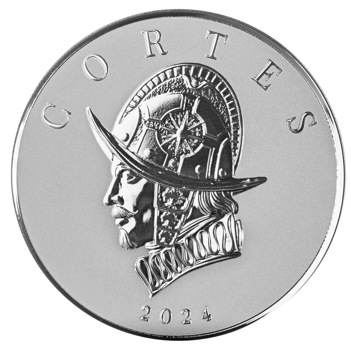 2024 Liberia Commander Series Hernan Cortes Bust 5 Troy Oz 9999 Silver Legal Tender Coin