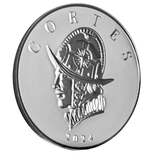 2024 Liberia Commander Series Hernan Cortes Bust 5 Troy Oz 9999 Silver Legal Tender Coin