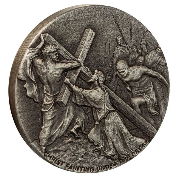 2024 Biblical Series | Christ Fainting 2 Oz Silver Antique Coin