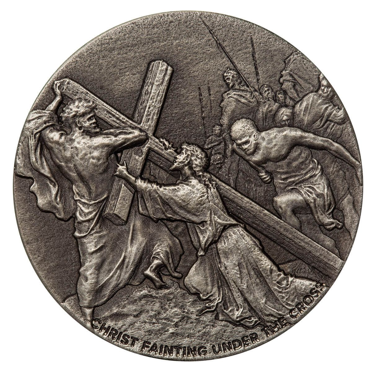 2024 Biblical Series | Christ Fainting 2 Oz Silver Antique Coin