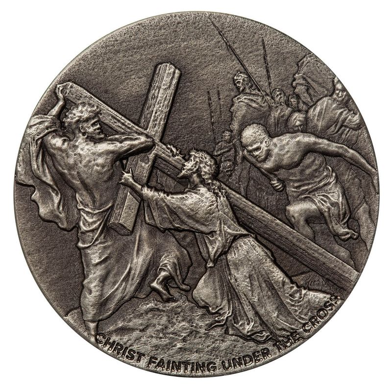 2024 Biblical Series | Christ Fainting 2 Oz Silver Antique Coin
