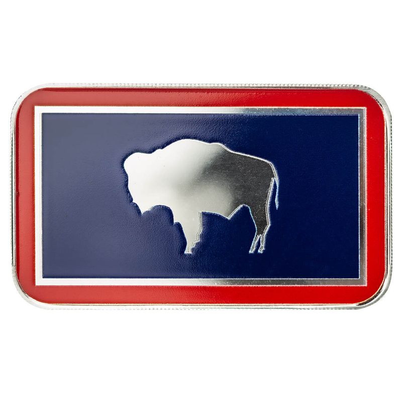 2024 Scottsdale Mint Wyoming State Usa Flag 1 Troy Ounce 999 Fine Silver Color Bar 02