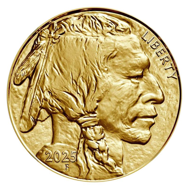 2025 United States Of America Mint Buffalo And Indian 1 Troy Ounce 9999 Fine Gold Legal Tender 50 Dollar Coin 02