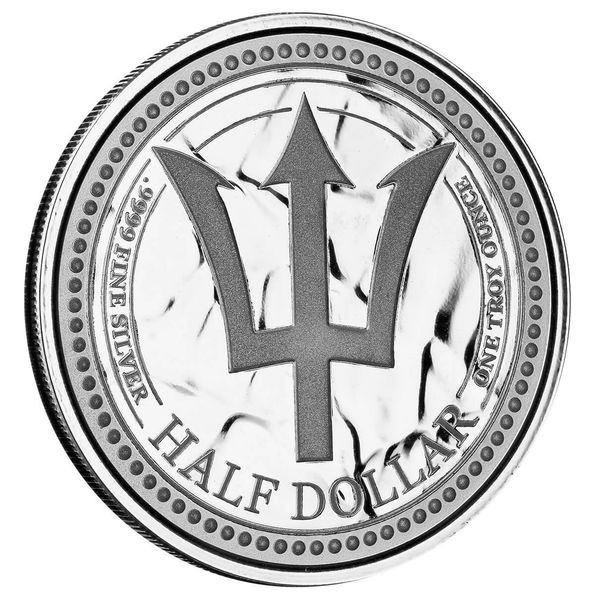 2024 Scottsdale Mint Barbados Trident 1 Troy Ounce 9999 Fine Silver Proof Like Coin 03
