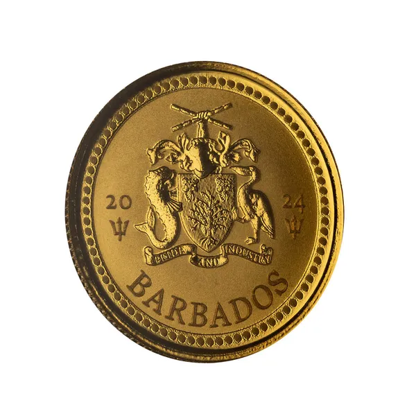 2024 Scottsdale Mint Barbados Trident Tenth Troy Ounce 9999 Fine Gold Proof Like Coin 01
