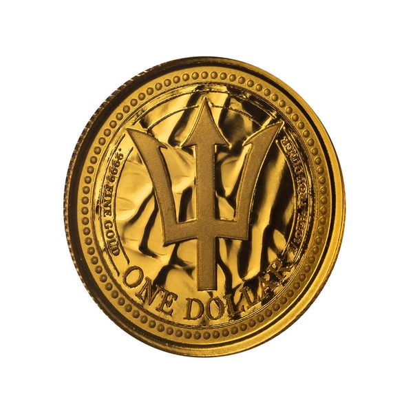 2024 Scottsdale Mint Barbados Trident Tenth Troy Ounce 9999 Fine Gold Proof Like Coin 03