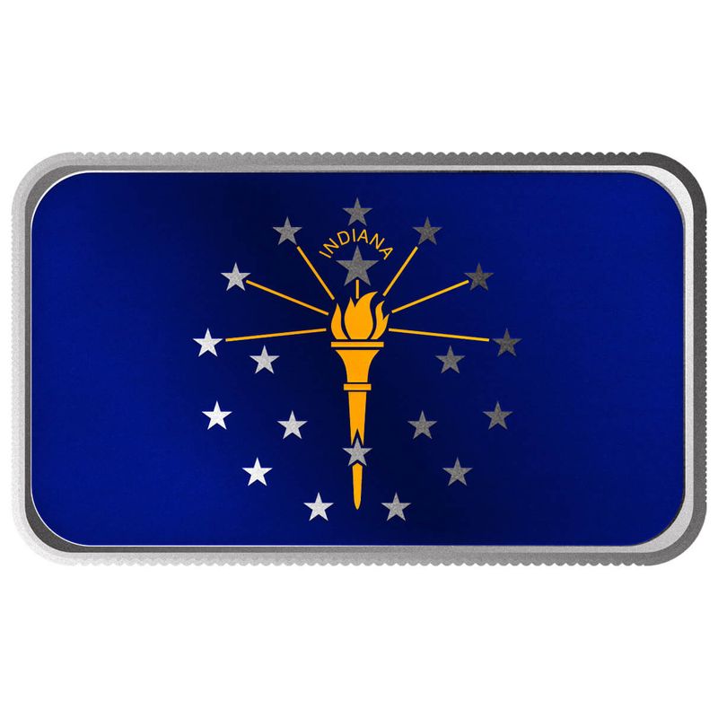 2024 Scottsdale Mint United States Flag Series 1 Troy Ounce 999 Fine Silver Indiana
