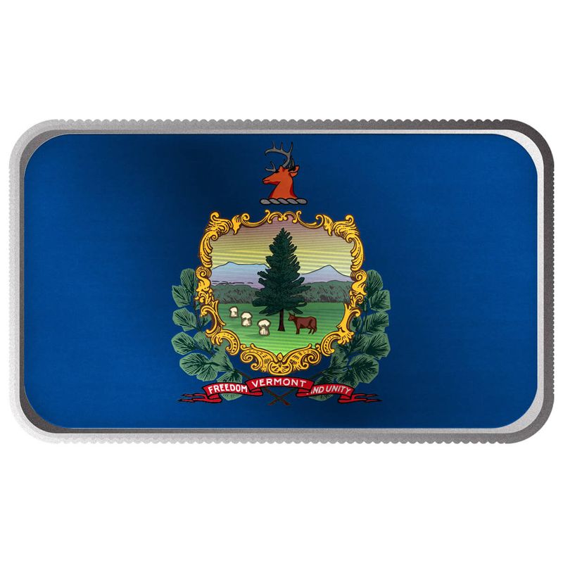 2024 Scottsdale Mint United States Flag Series 1 Troy Ounce 999 Fine Silver Vermont