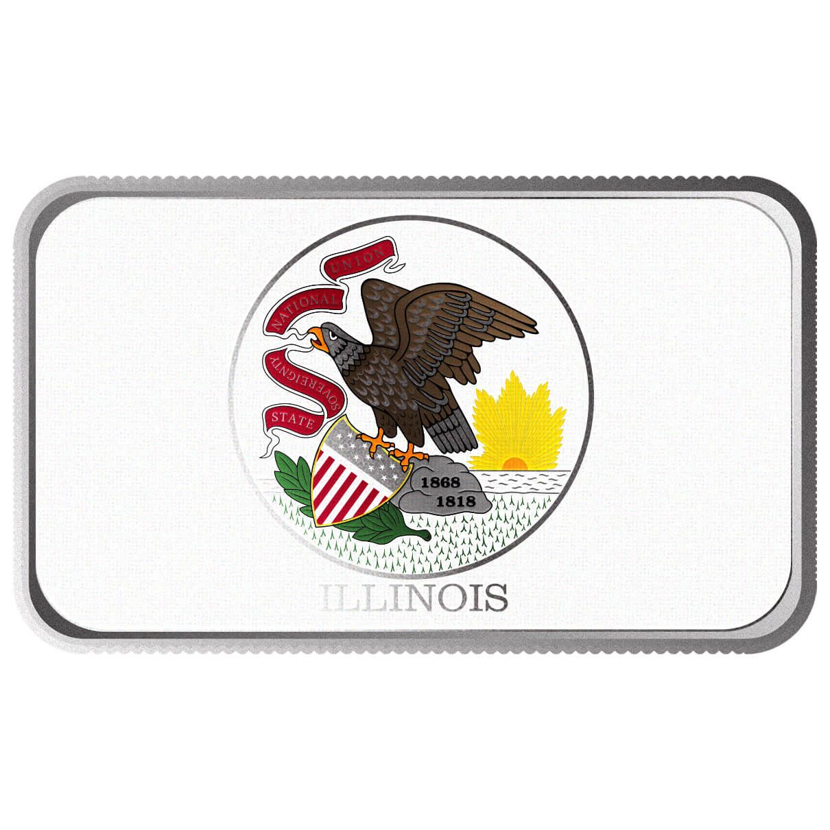 2024 Scottsdale Mint United States Flag Series 1 Troy Ounce 999 Fine Silver Illinois