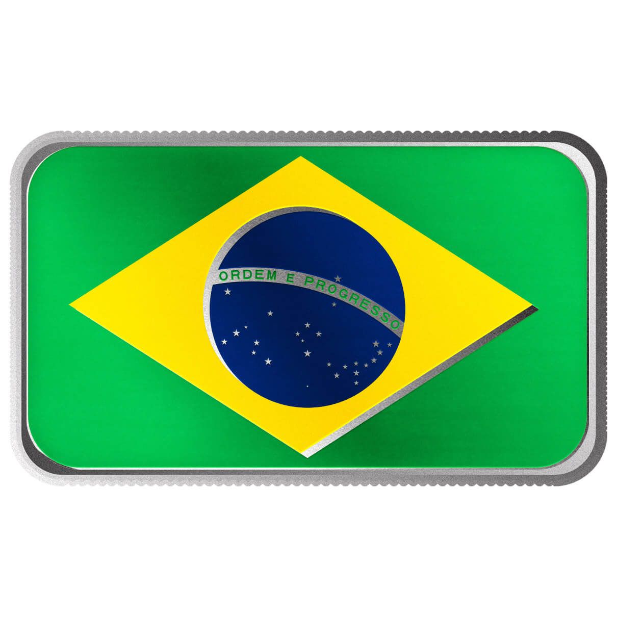 2024 Scottsdale Mint World Flag Series 1 Troy Ounce 999 Fine Silver Brazil
