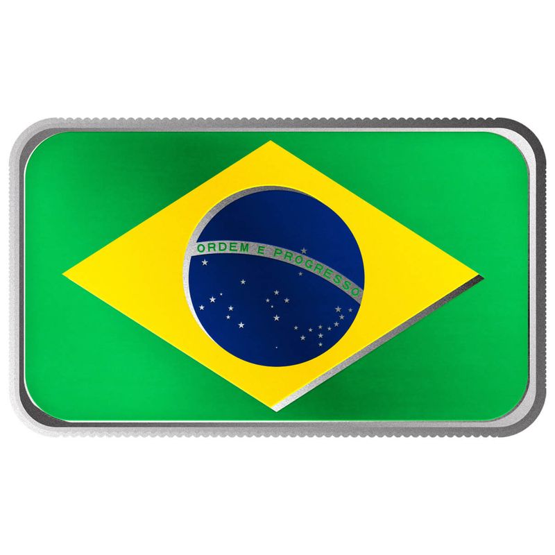 2024 Scottsdale Mint World Flag Series 1 Troy Ounce 999 Fine Silver Brazil