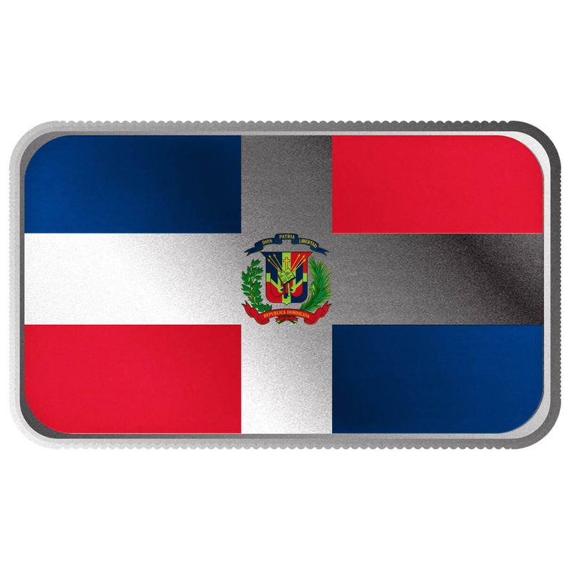 2024 Scottsdale Mint World Flag Series 1 Troy Ounce 999 Fine Silver Dominican Republic
