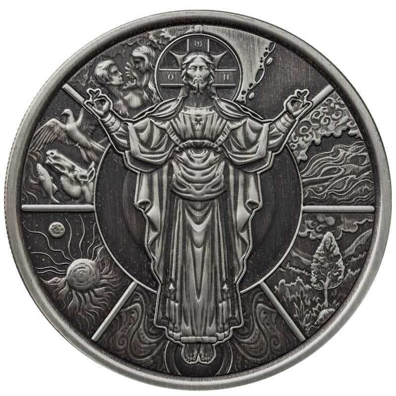 2024 Scottsdale Mint Samoa The Jesus Collection Genesis Jesus As Creator 1 Troy Ounce 999 Fine Silver Antique Legal Tender Coin 02