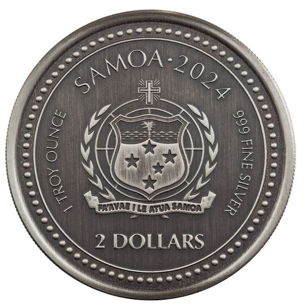 2024 Scottsdale Mint Samoa The Jesus Collection Genesis Jesus As Creator 1 Troy Ounce 999 Fine Silver Antique Legal Tender Coin 04
