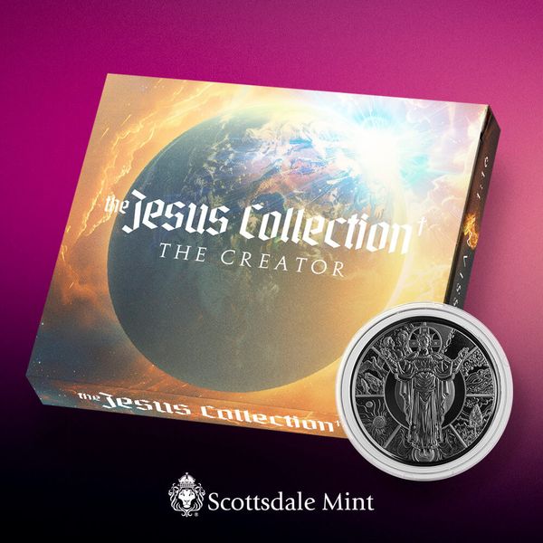 2024 Scottsdale Mint Samoa The Jesus Collection Genesis Jesus As Creator 1 Troy Ounce 999 Fine Silver With Black Rhodium Plating Legal Tender Coin 02