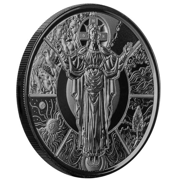 2024 Scottsdale Mint Samoa The Jesus Collection Genesis Jesus As Creator 1 Troy Ounce 999 Fine Silver With Black Rhodium Plating Legal Tender Coin 03