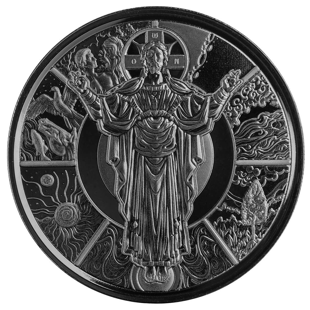 2024 Scottsdale Mint Samoa The Jesus Collection Genesis Jesus As Creator 1 Troy Ounce 999 Fine Silver With Black Rhodium Plating Legal Tender Coin 04