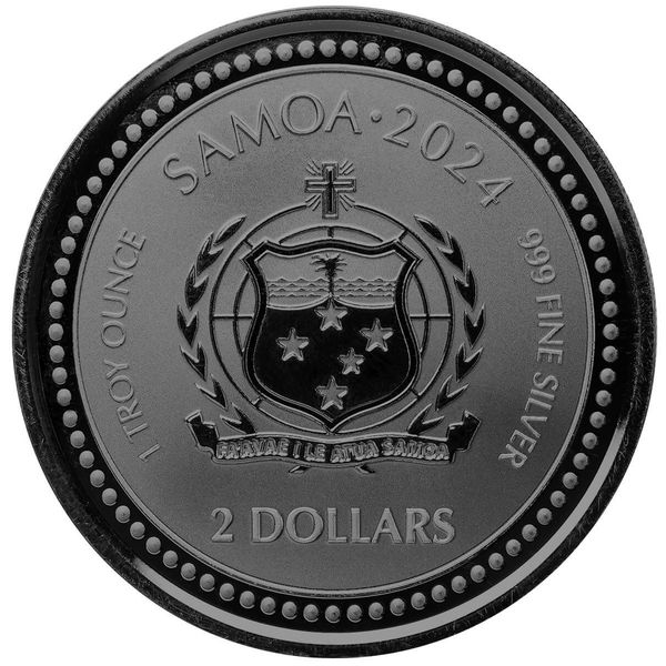 2024 Scottsdale Mint Samoa The Jesus Collection Genesis Jesus As Creator 1 Troy Ounce 999 Fine Silver With Black Rhodium Plating Legal Tender Coin 05
