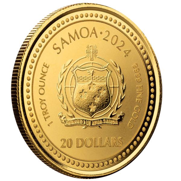 2024 Scottsdale Mint Samoa The Jesus Collection Genesis Jesus As Creator 1 Troy Ounce 9999 Fine Gold Coin 05