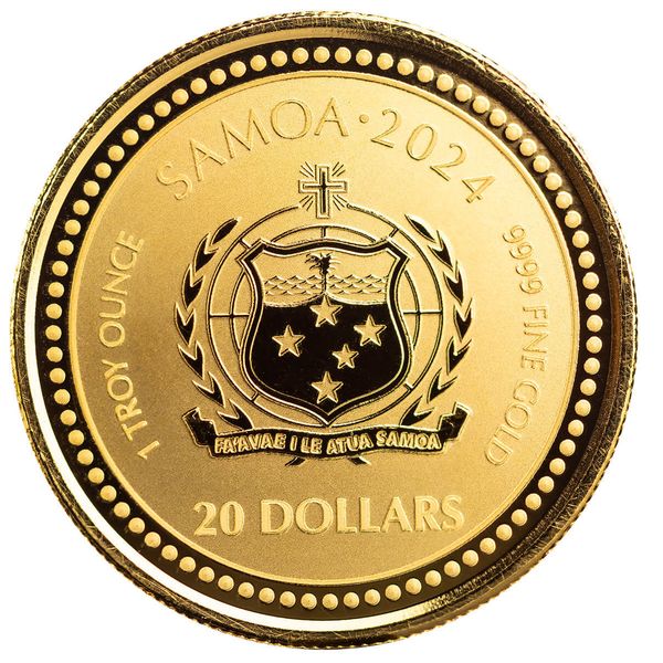 2024 Scottsdale Mint Samoa The Jesus Collection Genesis Jesus As Creator 1 Troy Ounce 9999 Fine Gold Coin 06