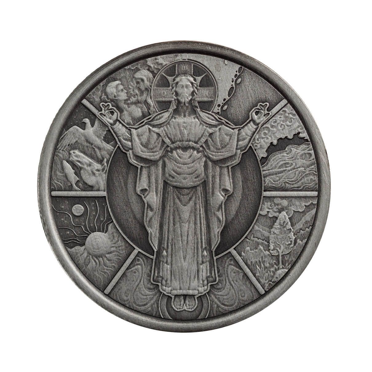 2024 Scottsdale Mint Samoa The Jesus Collection Genesis Jesus As Creator Half Troy Ounce 999 Fine Silver Antique Legal Tender Coin 02