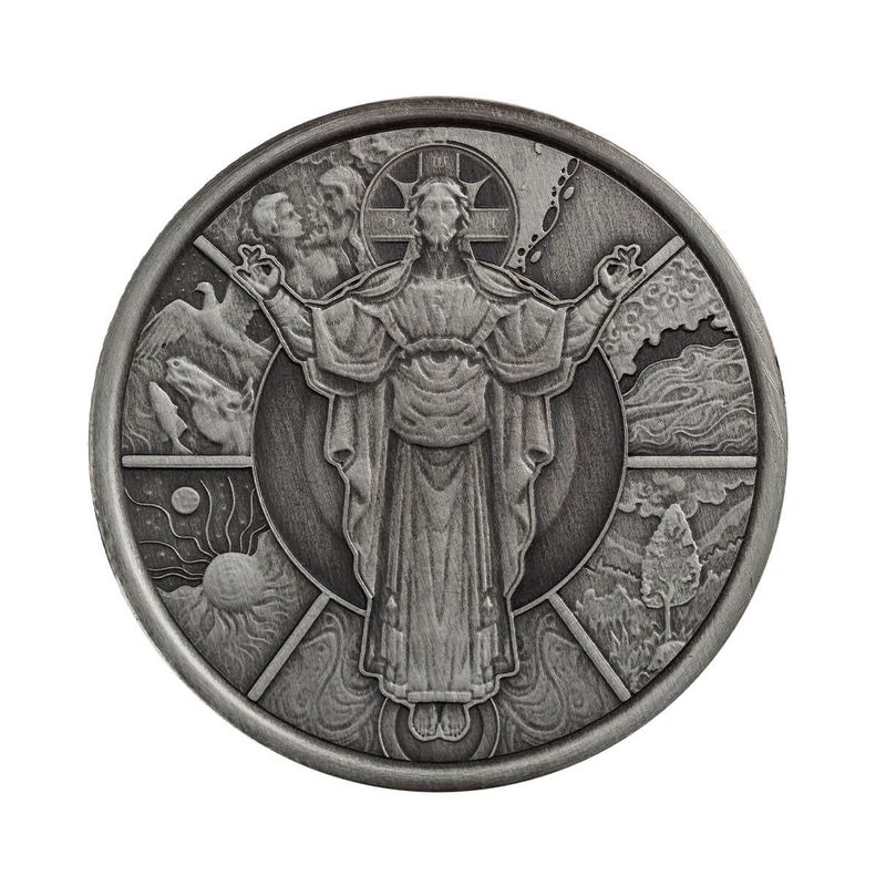 2024 Scottsdale Mint Samoa The Jesus Collection Genesis Jesus As Creator Half Troy Ounce 999 Fine Silver Antique Legal Tender Coin 02